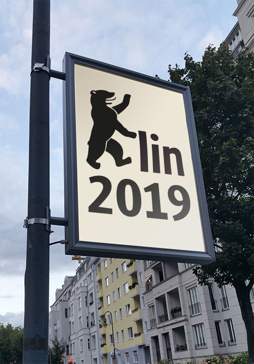 Werbeplakat an Masten in Berlin